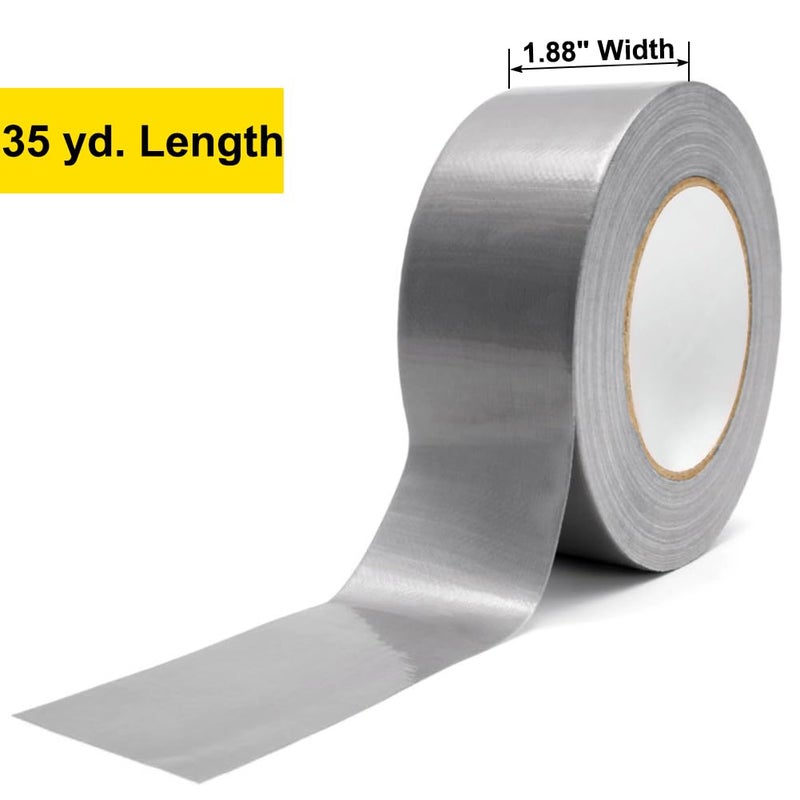 TIANBO FIRST Duct Tape, Silver Grey Duct Tape Bulk for Indoor Outdoor, 1.88 Inches Width x 35 Yard Length (5 Rolls per Pack) - Image 2